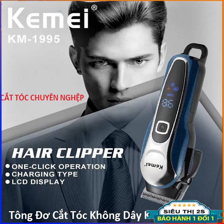 Tông Đơ Cắt Tóc Không Dây Kemei KM1995 Dùng Cho Thợ Chuyên Nghiệp