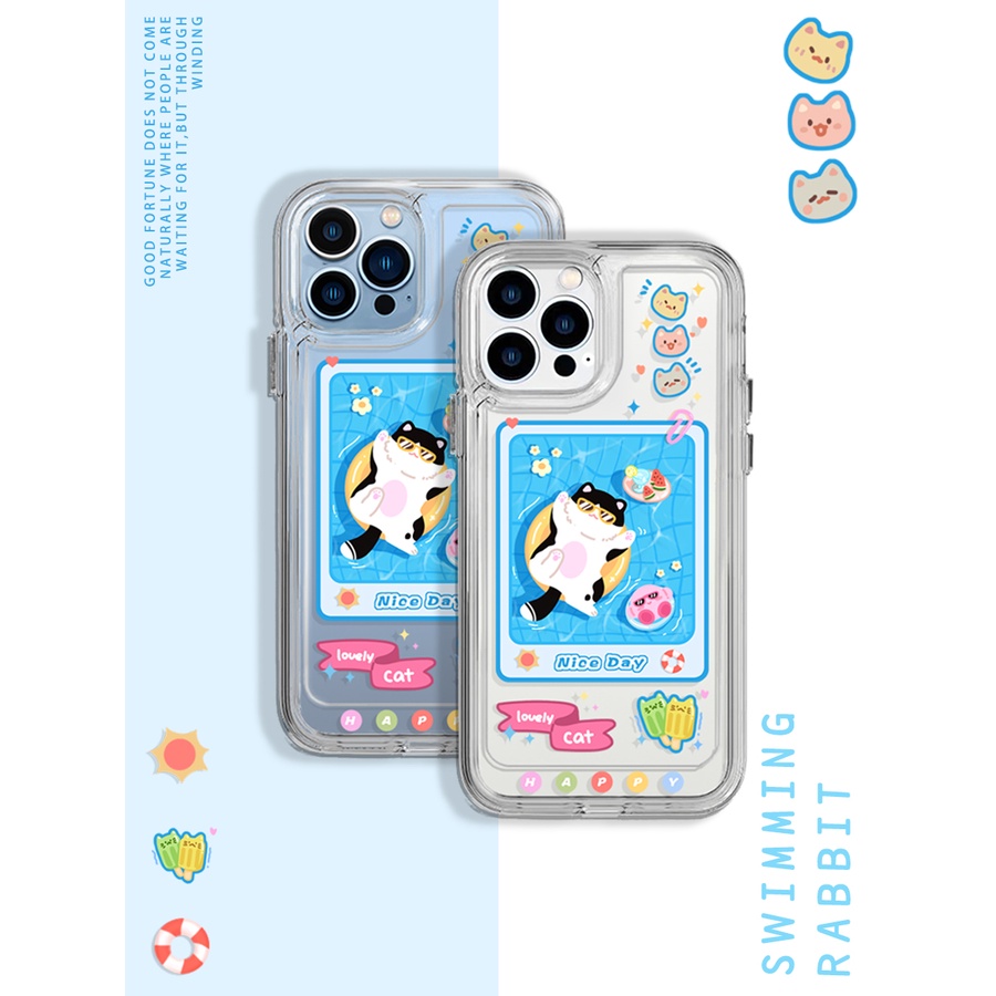 Ốp Điện Thoại Chống Sốc In Hình Mèo Kirby Cho iPhone 11 13 12 X XS Pro Max XR 12 13