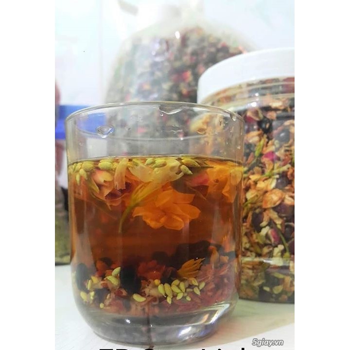 Set 30 gói Trà Đậu, Gạo Lứt - Hoa Nhài, Hoa Hồng Cao Cấp - Tặng bình thủy tinh 500ML - Danavietnam