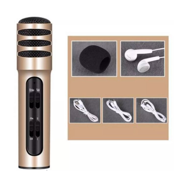 Combo Trọn Bộ Micro Thu Âm Livestream C7 Micro Hát Karaoke Điện Thoại Micro Hát Karaoke - Livestream - Thu Âm C7 Trên Đi