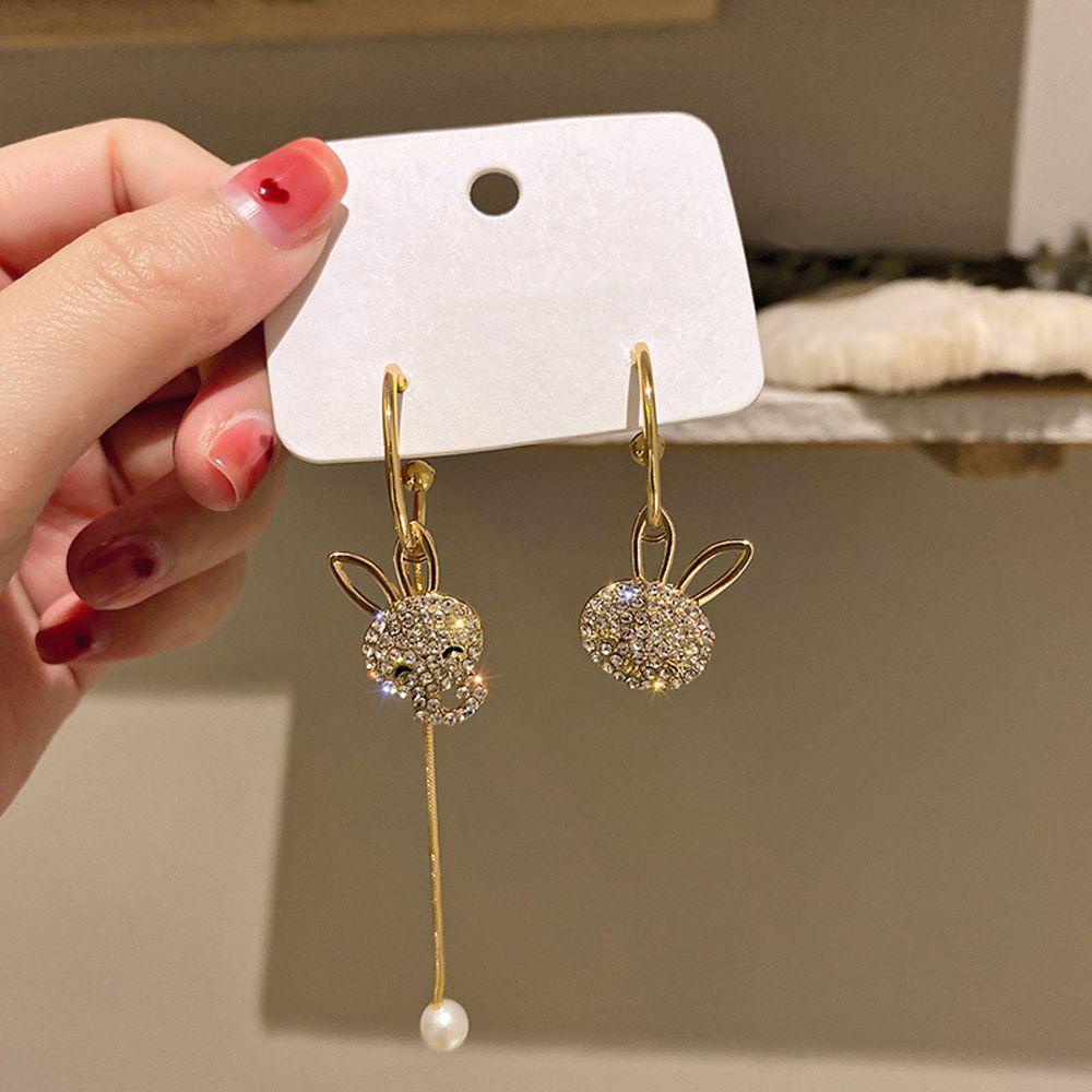 VANES1 Khuyên Tai Tua Rua Hình Thỏ Dễ Thương