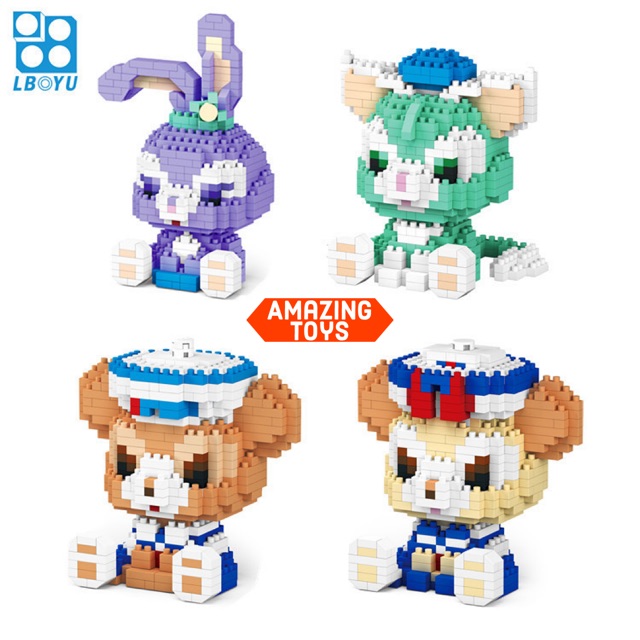 Mô hình lắp ráp bộ sưu tập nhân vật hoạt hình đáng yêu/Mickey Mouse/Winnie The Pooh/SpongeBob/Duffy & Friends