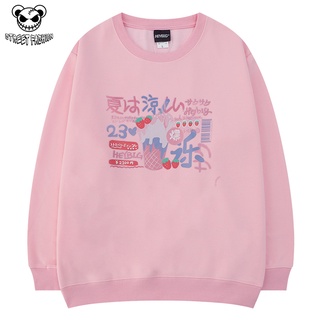 Áo sweater nelly phong cách unisex hình kem dâu heybig - streetfashion store