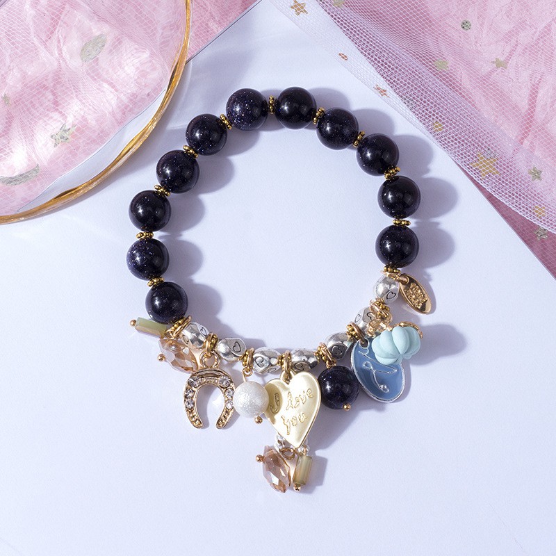 Vòng Tay Đính Đá Pha Lê Phong Cách Hàn Quốc Đơn Giản Thời Trang Cho Nữ