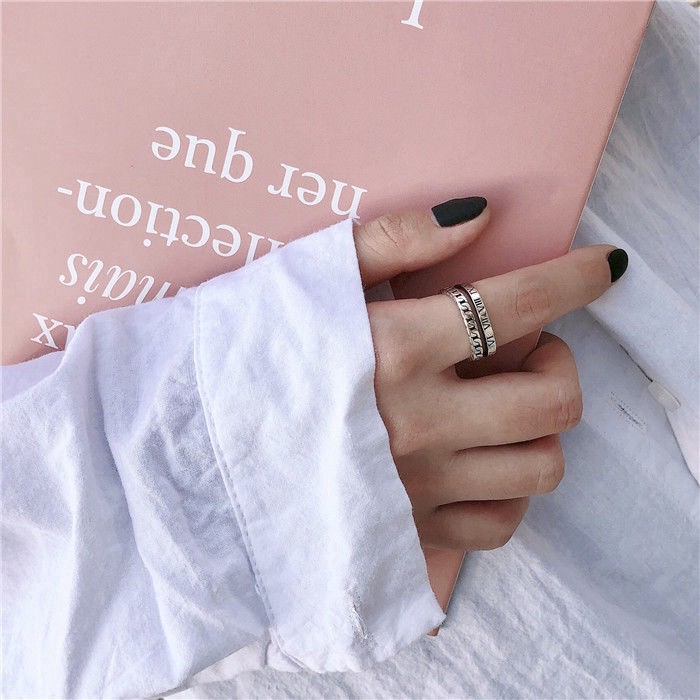 Nhẫn Trang Sức Mặt Vuông Thời Trang Hàn Quốc Đơn Giản 23239