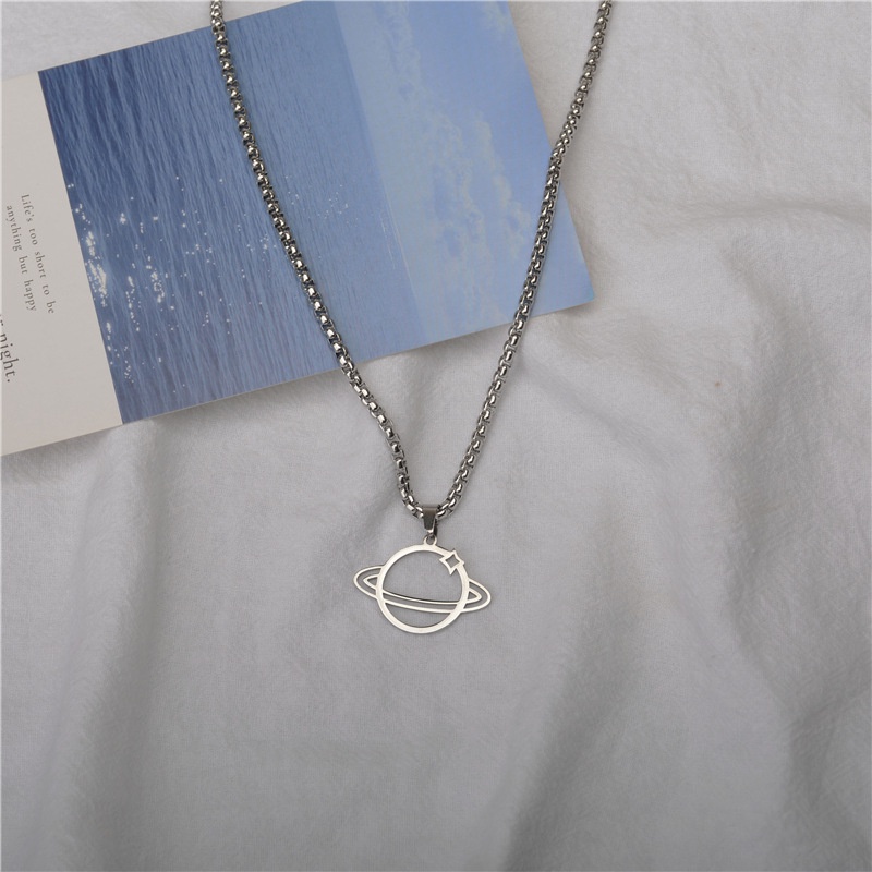 Vòng cổ Thép Titan Không Gỉ Mặt Hình Hành Tinh Phong Cách Hip Hop Thời Trang Unisex