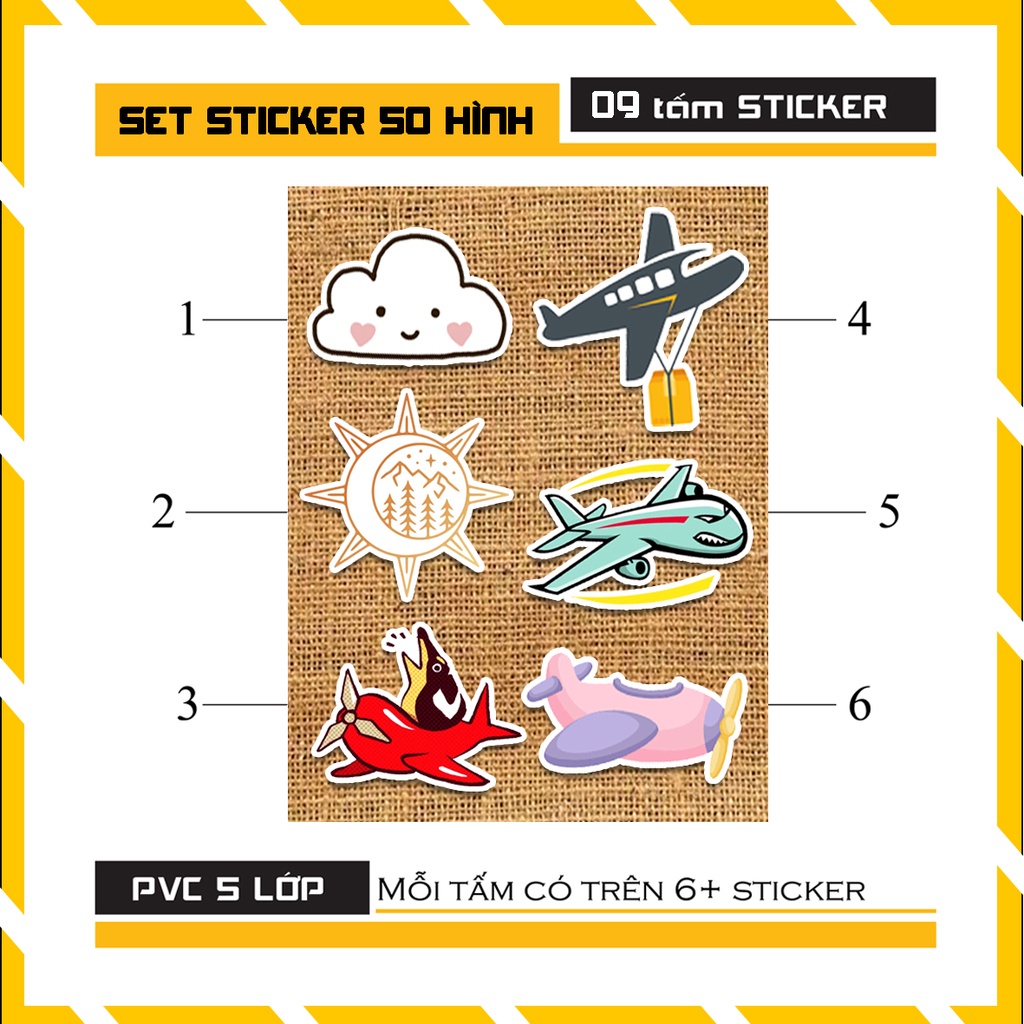 Sticker Máy Bay Dán Nón Bảo Hiểm | STK 200 | Hình Dán Mũ Bảo Hiểm Chống Nước Cắt Sẵn Tại Azsticker