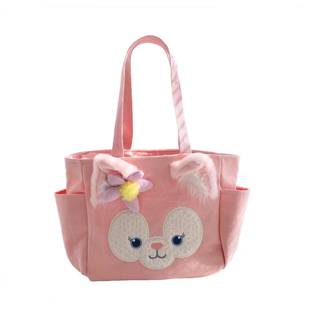 Túi xách canvas sức chứa lớn họa tiết hoạt hình Disney dễ thương dành cho nữ