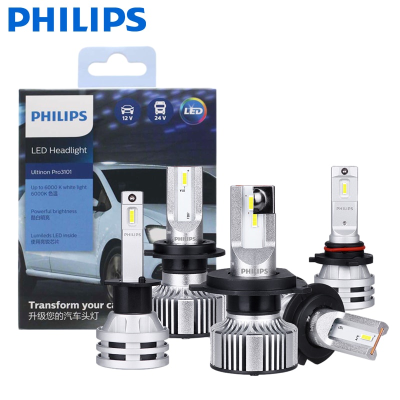 Philips Bộ 2 Đèn Sương Mù Philips Ultinon Pro3101 12V / 24V 6000K H1 H3 H4 H7 H11 HB3 9005 HB4 9006 