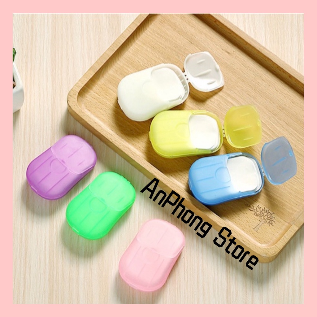 Hộp 20 Xà Phòng Giấy Mini Du Lịch Dùng 1 Lần/ Xà Bông Rửa Tay Dạng Miếng Tiện Lợi AnPhong Store.