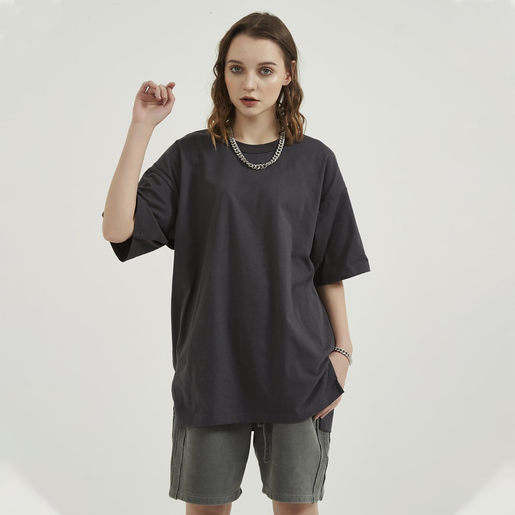 Áo thun nam nữ DECAO form Oversize Basic Xẻ tà