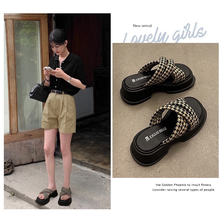 Dép Quai Chéo Đế Dày Thời Trang Mùa Hè Hàng Mới 2022 Dành Cho Bạn Nữ