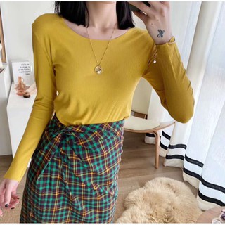 Áo thun dài tay mỏng cổ tròn thu đông