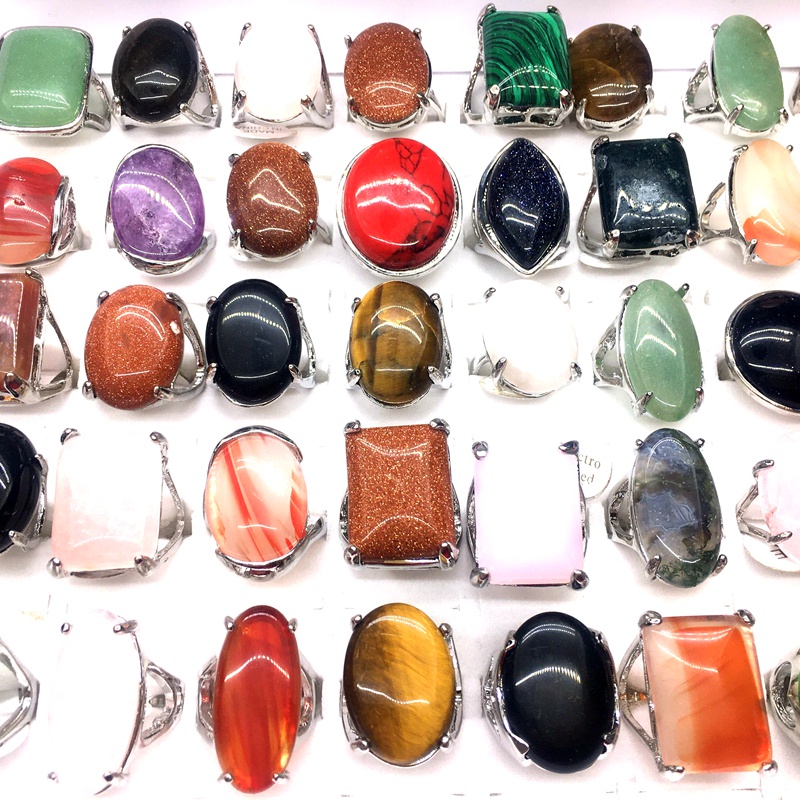 Mới Set 25 Nhẫn Hợp Kim Đính Đá Nhiều Kiểu Dáng Thời Trang