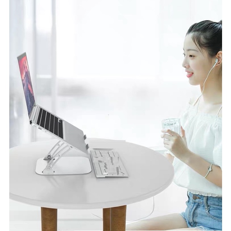 Giá đỡ laptop, Macbook, máy tính bảng iPad chân xoay 360 độ tiện lợi chống mỏi cổ vai gáy - bàn để laptop T602 Vu Stu