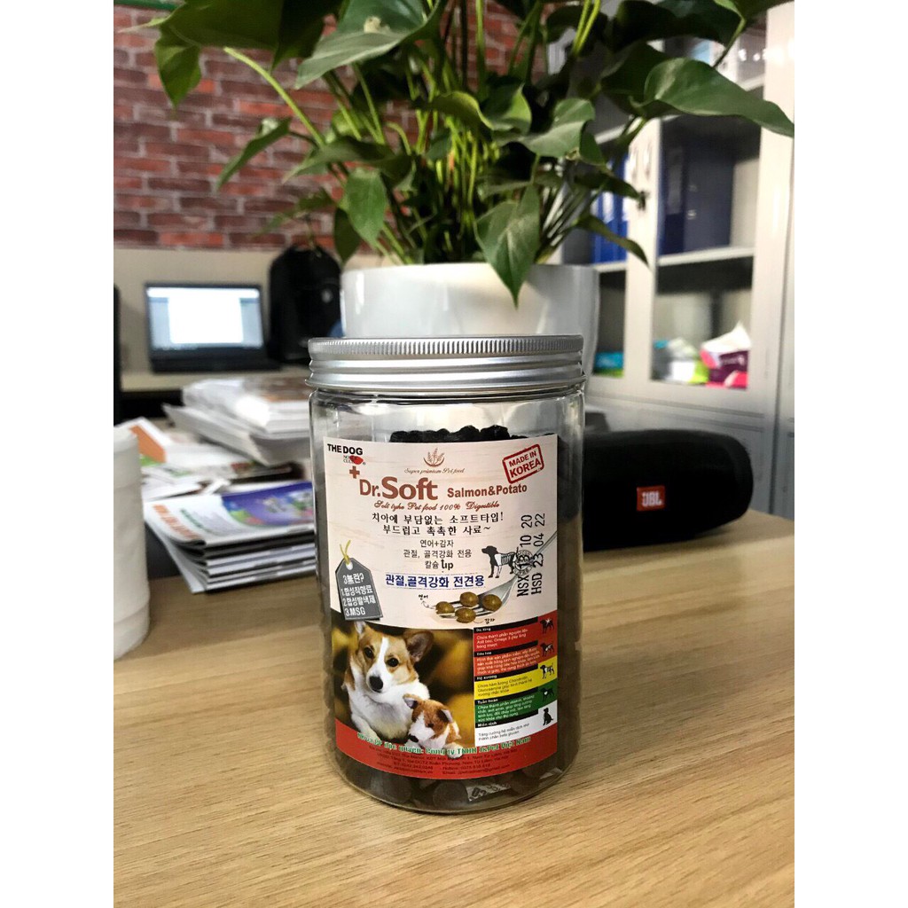 Thức ăn hạt mềm cho cún Dr,Soft dạng lọ 400g Nhập khẩu Korea