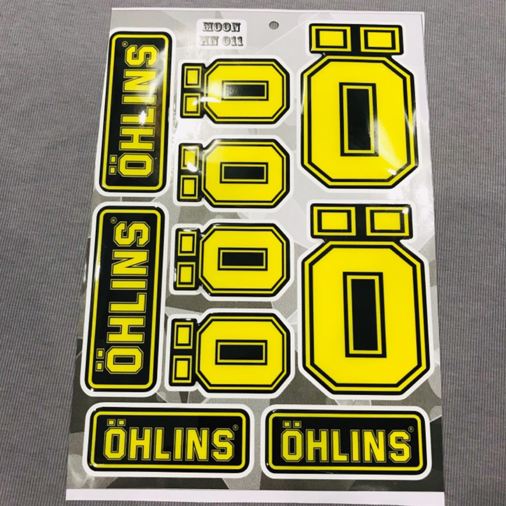 [Mã LIFEAU5SALE giảm 20k đơn 50k] Tấm tem nổi hình Ohlins màu vàng mẫu 3