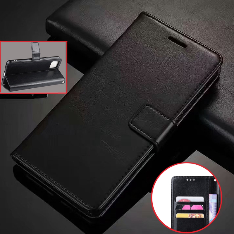 Bao da nắp lật dạng ví đựng thẻ kèm giá đỡ cho Samsung Galaxy S6 S7 Edge S8 S9 Plus Note 8 9