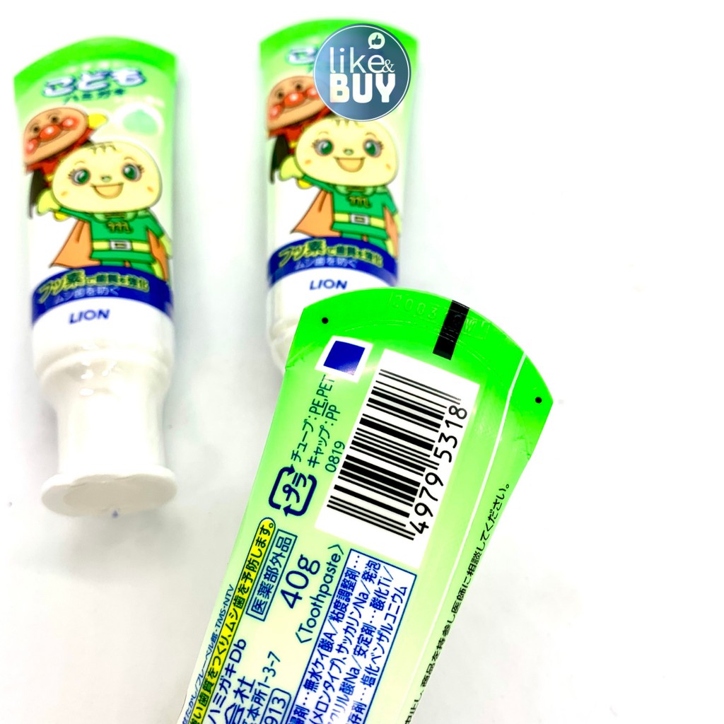 Kem đánh răng Lion Nhật Bản vị dưa gang 40g cho bé từ 1 tuổi sử dụng - hàng ngoại Like&amp;Buy