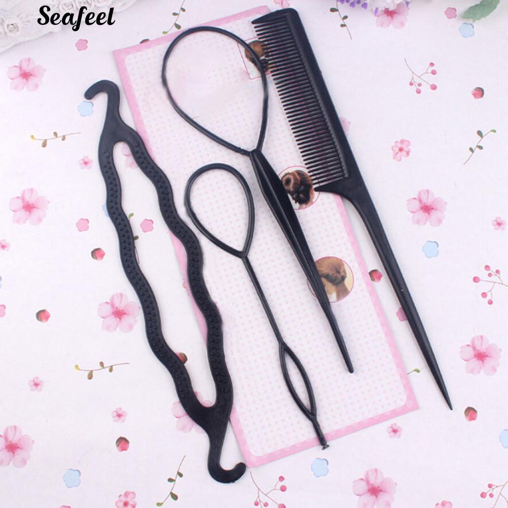 Bộ 4 dụng cụ tạo mẫu tóc bằng nhựa đầy tiện lợi