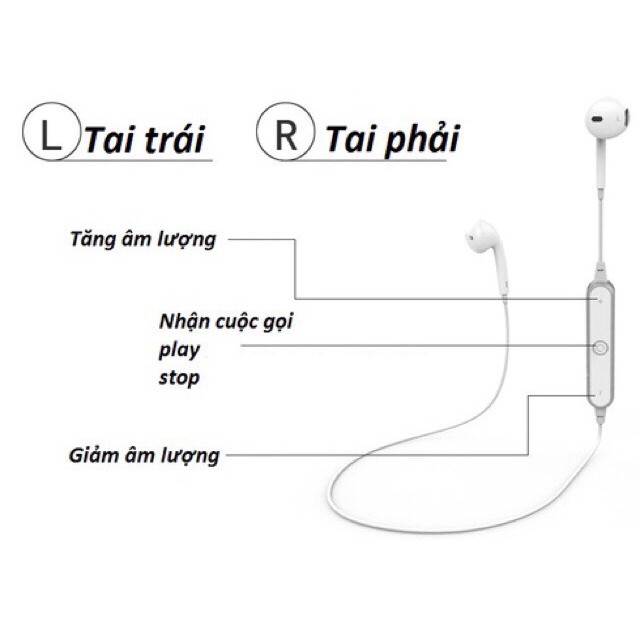[Mã ELFLASH5 giảm 20K đơn 50K] Tai nghe Bluetooth S6 siêu bass không dây, có mic đàm thoại