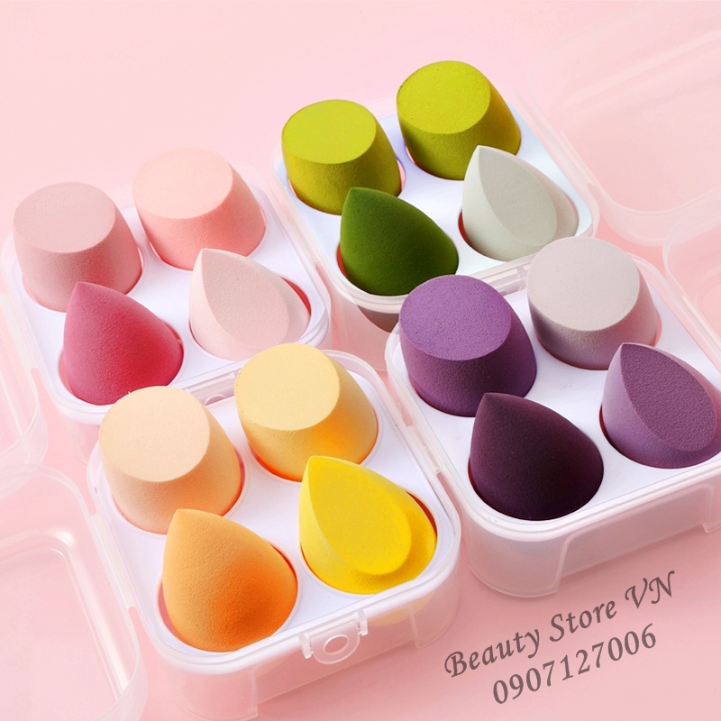 [FREESHIP] Set 4 Bông Mút Tán Nền Trang Điểm Cao Cấp Puff Blending Sponge