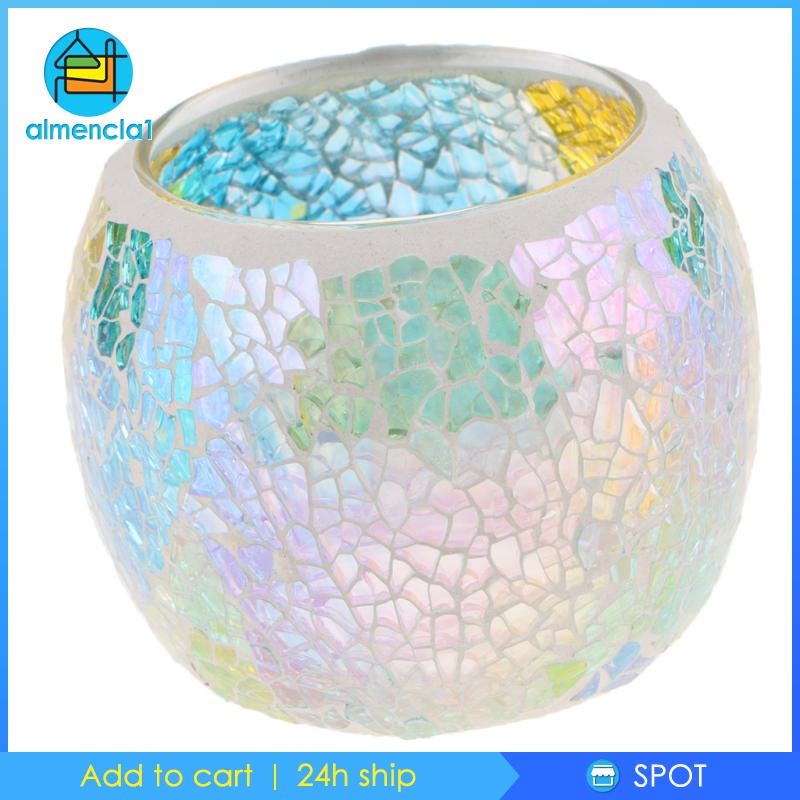 ✨Hàng sẵn sàng✨Giá đỡ đèn cầy bằng thủy tinh mosaic # 1