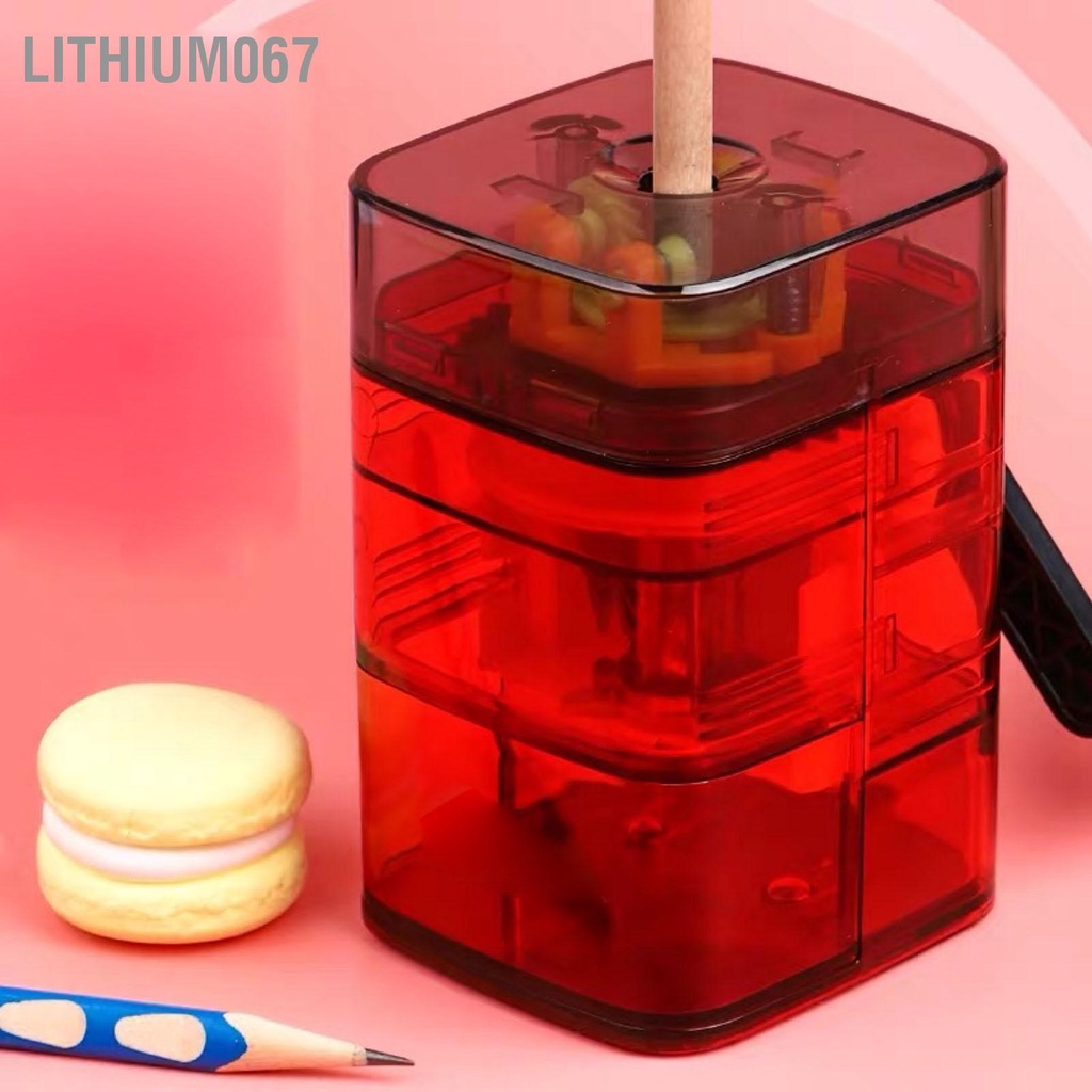 Lithium067 Thủ công Dụng cụ mài bút chì Tự động cho ăn bằng tay Cấu trúc rõ ràng Nhựa kim loại Máy cầm