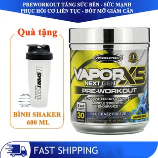 [TẶNG BÌNH] Pre-Workout Vapor X5 của MuscleTech tăng sức mạnh sức bền trước tập 30 lần dùng