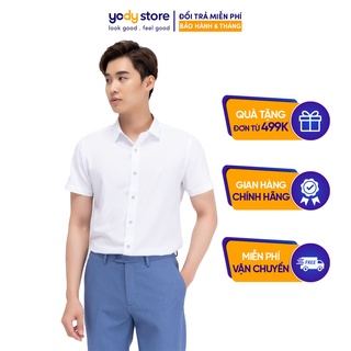 Áo sơ mi nam ngắn tay chính hãng yody vải nano áo sơ mi cộc tay - scm4001