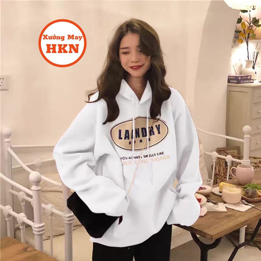 Áo Hoodie Nữ In Chữ Laundry Chất Nỉ Trơn Dày Đẹp Mã 792 Xưởng May HKN