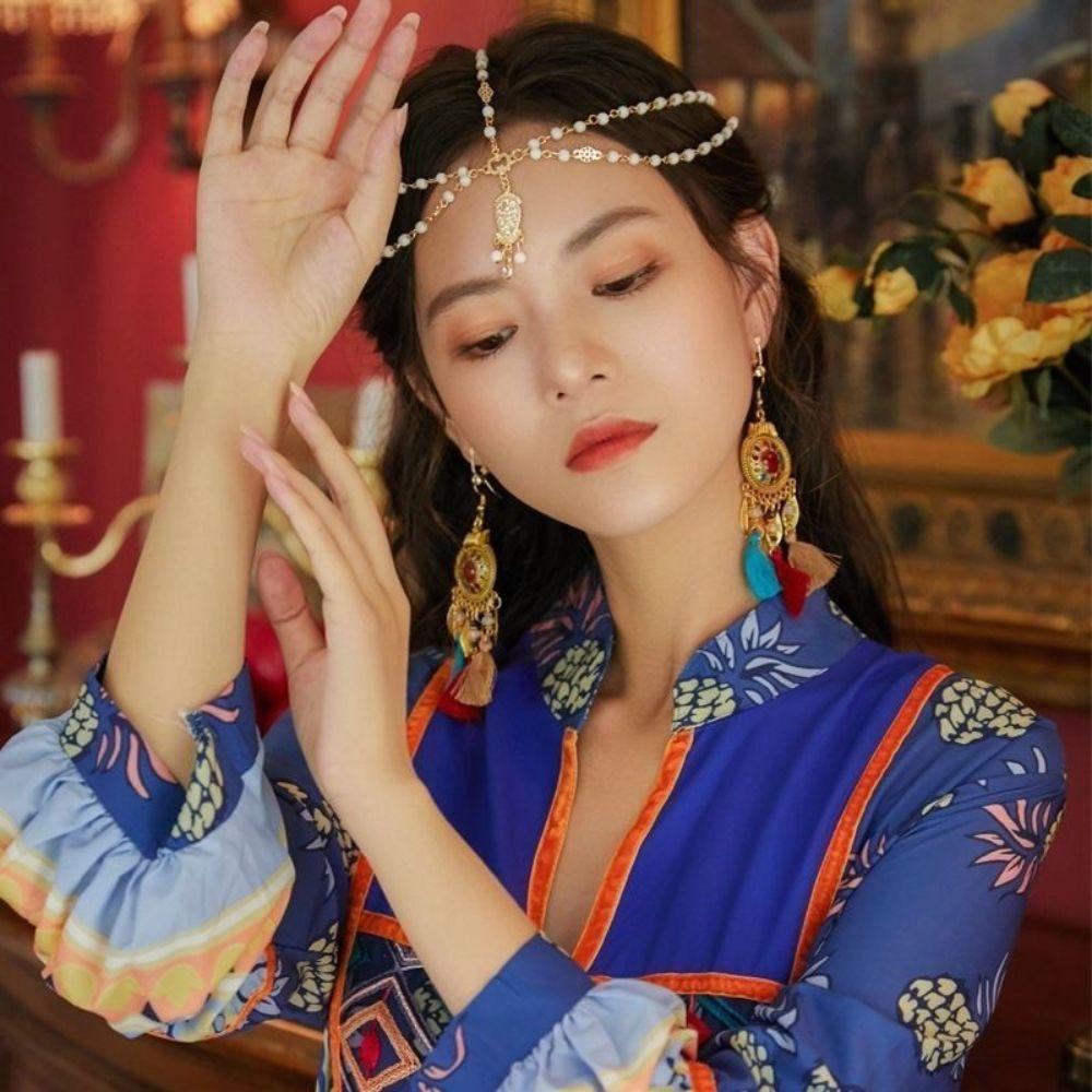 Băng Đô Phối Tua Rua Phong Cách Bohemian Cho Cô Dâu Chụp Ảnh