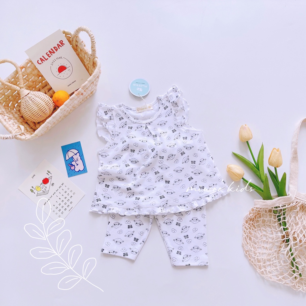 Đồ Bộ Mặc Nhà Cho Bé Gái Tay Cộc Quần Lửng – Bộ Ngắn Tay Cotton Thun Borip HM149 -  Homi Kids