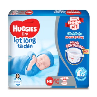 Combo 2 Bịch Tã Dán Sơ Sinh Huggies NB74 < 5kg (mẫu mới)