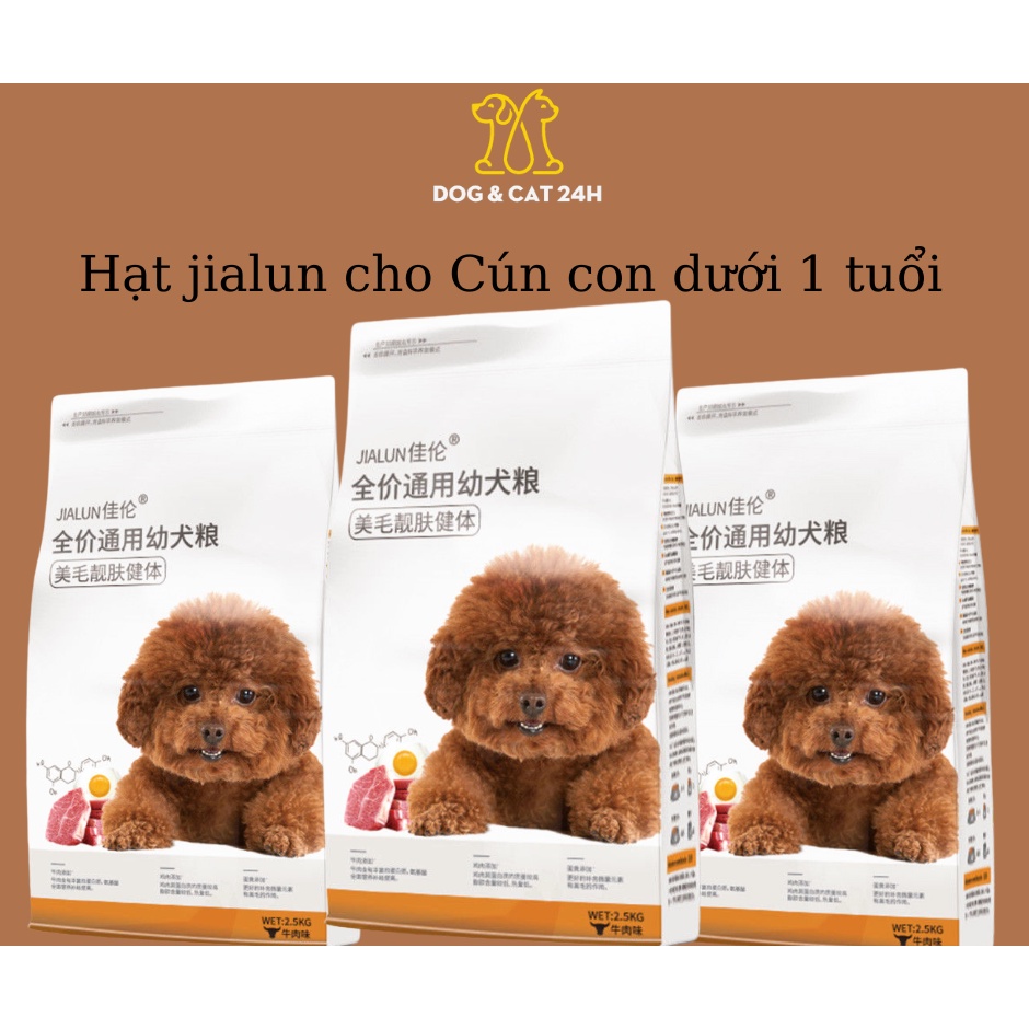 Hạt thức ăn cho chó JIALUN dành cho chó con - Vị Bò 2.5KG