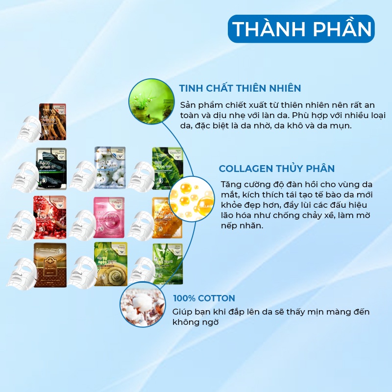 Mặt Nạ Giấy Dưỡng Trắng Da 3W CLINIC Hàn Quốc Chiết Xuất Từ Thiên Nhiên Giúp Trắng Da Dưỡng Ẩm Và Mềm Mịn Da  23ml