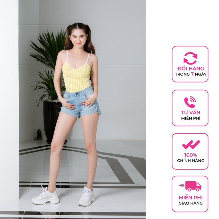 Jumpsuit nữ 2 dây cổ chữ U ôm sát thời trang vải dệt kim cao cấp VENUSSECRET | BigBuy360 - bigbuy360.vn