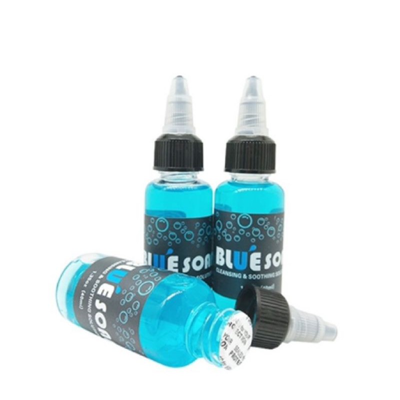 Dung dịch chùi mực xăm Bluesoap siêu đậm đặc 500ml-40ml/chai tạo bọt 150ml lau mực cực đã