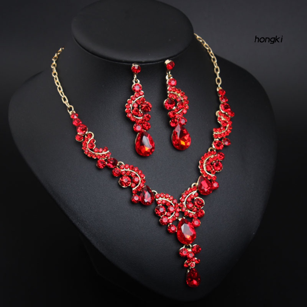 Bộ Trang Sức Đính Đá Sang Trọng Cho Nữ