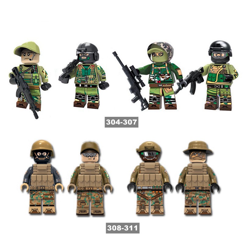Set 4 Mô Hình Lego Lắp Ráp Chiến Binh Quân Đội Nga WW2 Chất Lượng Cao