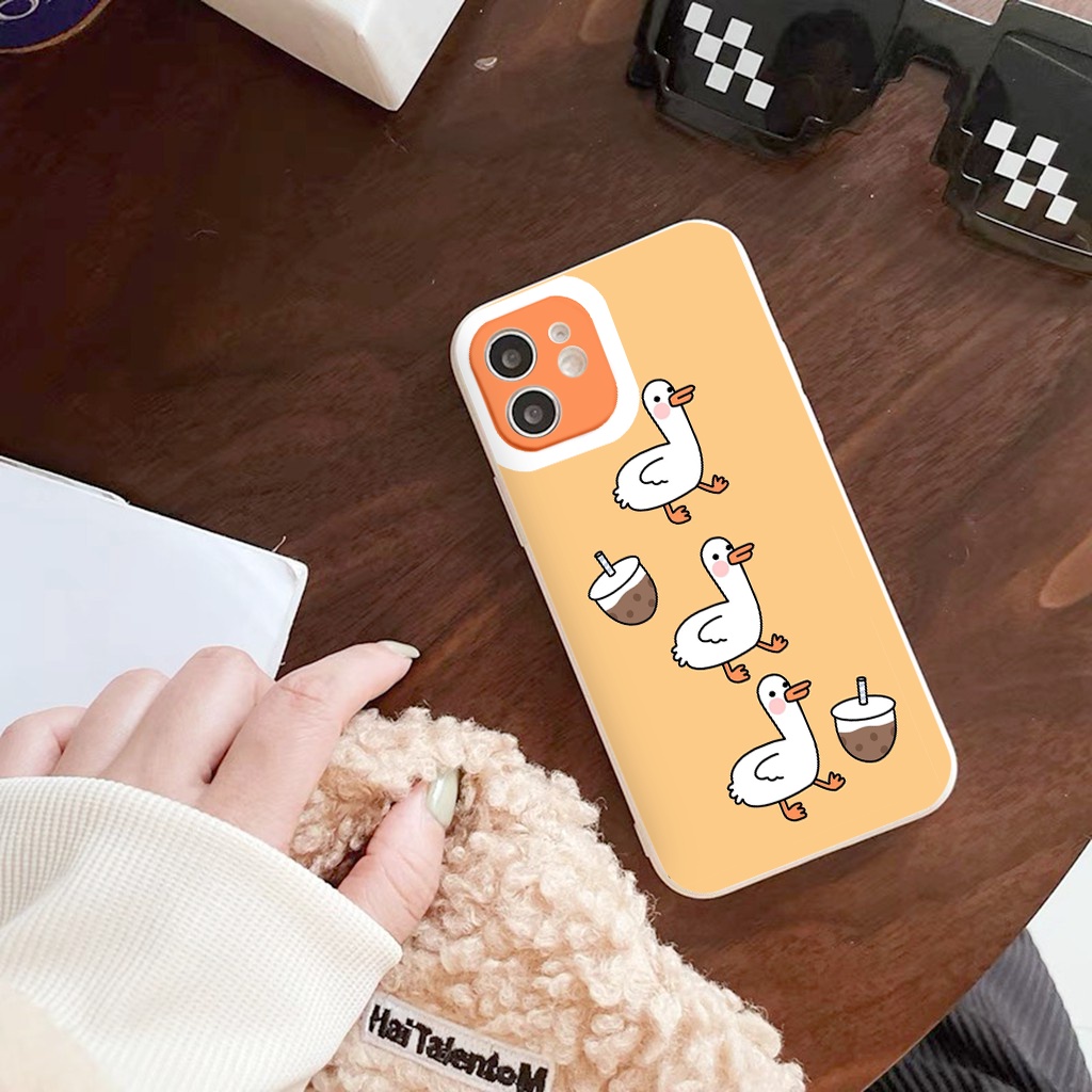 Ốp iphone - Ốp lưng iphone cạnh vuông viền camera Vịt mỏ nhọn dành cho ip 6 đến 14promax - ng155