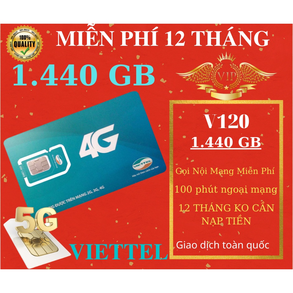 Sim Viettel Miễn Phí 16 Tháng Không Cần Nạp Tiền có 120GB Mỗi Tháng, Gọi Nội Mạng Miễn Phí, 100p Ngoại Mạng Hàng Tháng