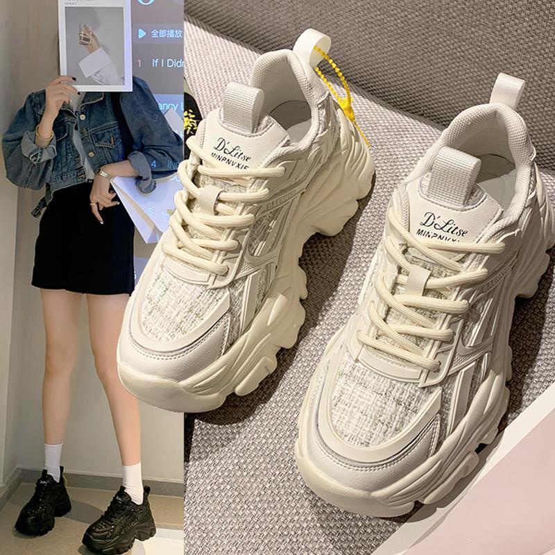 Giiony th Tao Tenceng Chi Giày Thể Thao Đường Phố Đế Dày 5cm Nhỏ Phong Cách Thời Trang Thu Đông Dễ Phối Đồ Cho Nữ