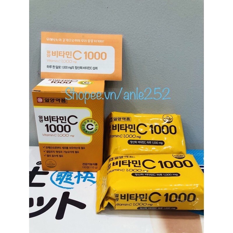 Hộp 100 Viên Vitamin C 1000mg Hàn Quốc Tăng Sức Đề Kháng | BigBuy360 - bigbuy360.vn