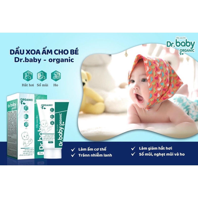 Dầu xoa ấm toàn thân Dr Baby Organic 75ml