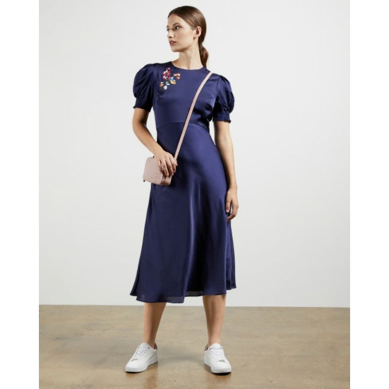 Đầm midi thêu hoa Ted Baker DEVINA Peppermint embroidered midi dress