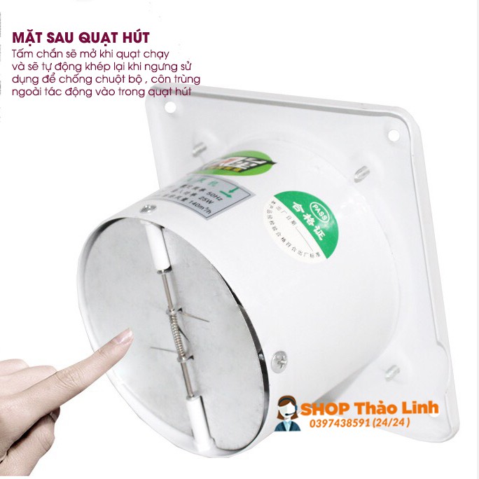 Quạt hút gió , hút gió nhà bếp , nhà tắm , nhà vệ sinh - FD-100 màu trắng ( Công xuất : 25W )  ống gió đường kính 9,3cm