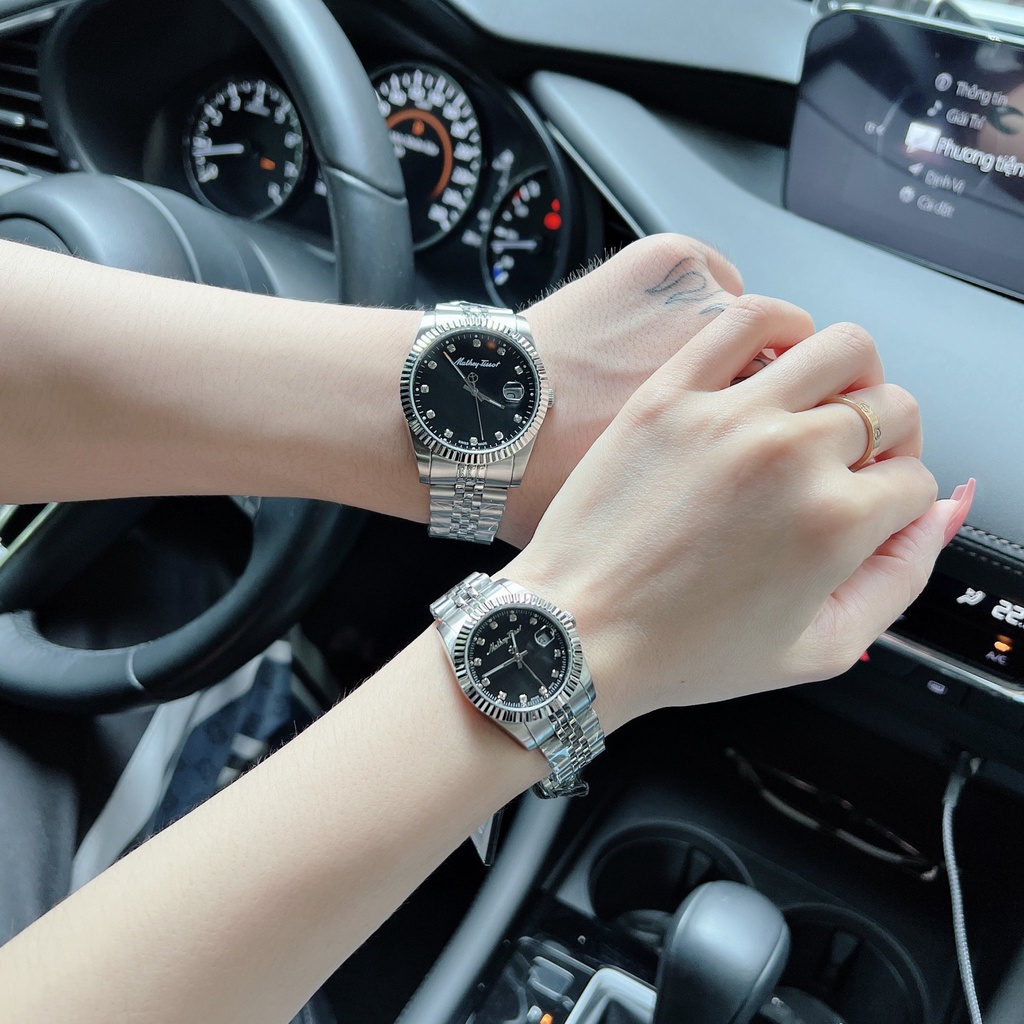 Đồng hồ đôi nam nữ dây thép Mathey Tissot H710AN Và D810AN