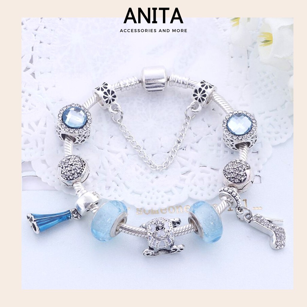 Vòng charm Anita - [12 MẪU] Vòng tay charm S925 cao cấp phối hạt pha lê nhiều màu sắc C068