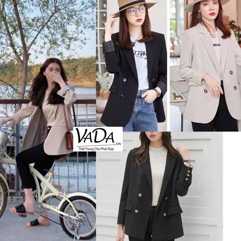 Áo khoác blazer Nữ From Rộng tay dài, nút bọc đi dự tiệc, dạo phố đi chơi, quẩy bar sang chảnh-  VADA - A268